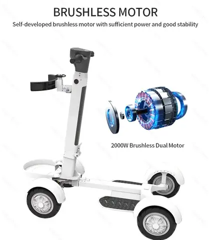 접이식 4륜 전동 스쿠터 골프 카트 (성인용, 우산 포함, 듀얼 모터 1000W*2, 48V 오프로드 이동 스쿠터, 여행용)
