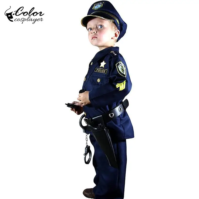 

Child Police Cosplay Costumes Kid Professional Funny Dress Up Halloween Party Outfits Game Show Suits Boy Girls Officer Clothes
