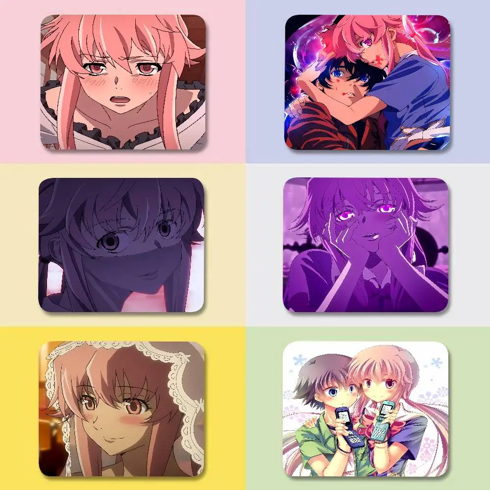 Mouse Pad 25X29 Square Computer Office Game Table Mats Rubber Anti-slip Mousepads Small Decor Desk Pads Anime Future Diary Game