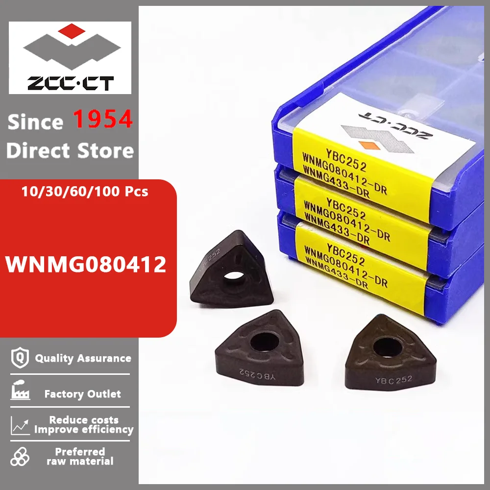 ZCC WNMG080412  External Turning Tools Carbide insert WNMG 080412 Lathe Cutter Tool Turning Insert