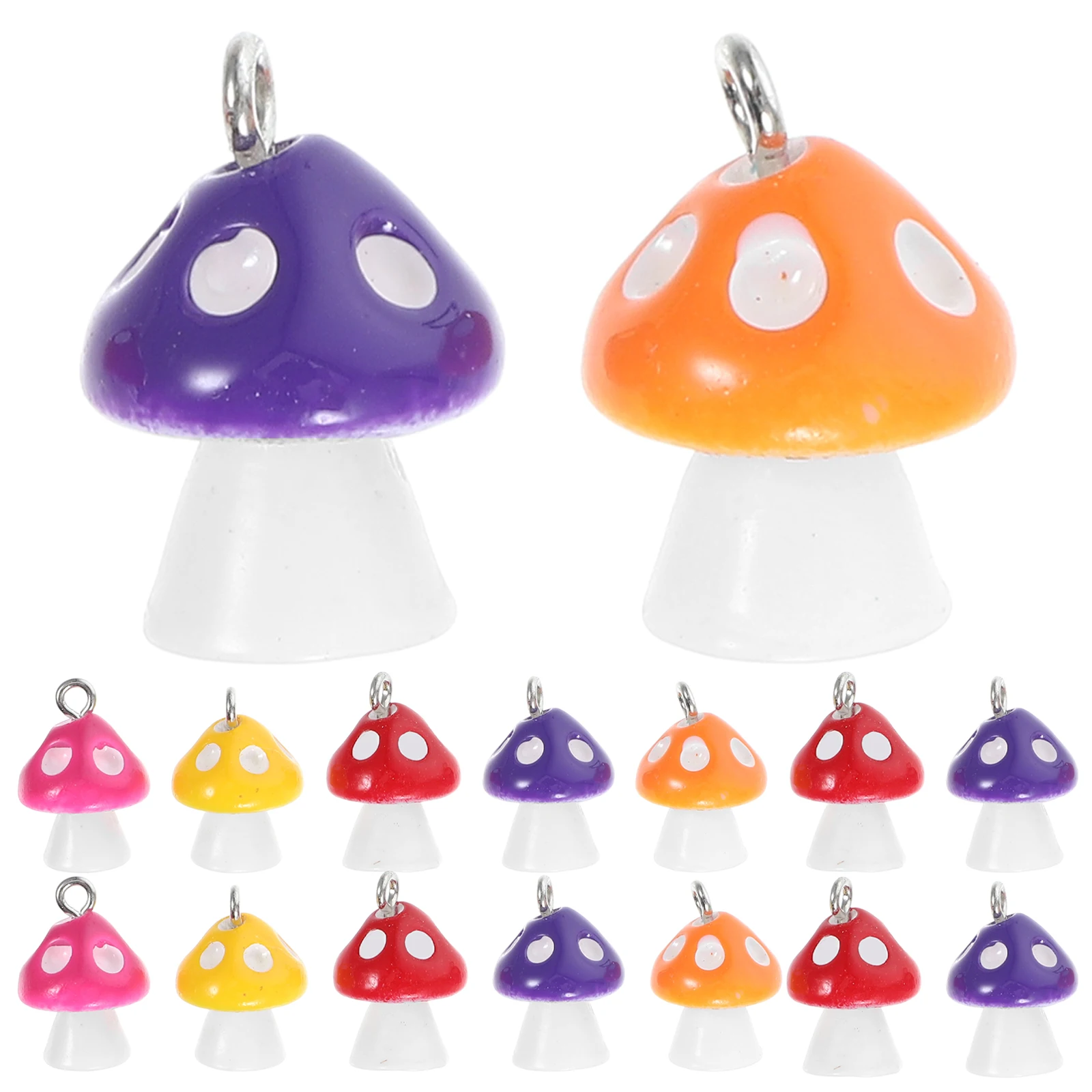 

25 Pcs Mushroom Shaped Pendant Keychain Resin Charms Jewelry Accessories Diy Crafts Necklace Earrings Bracelet Gifts