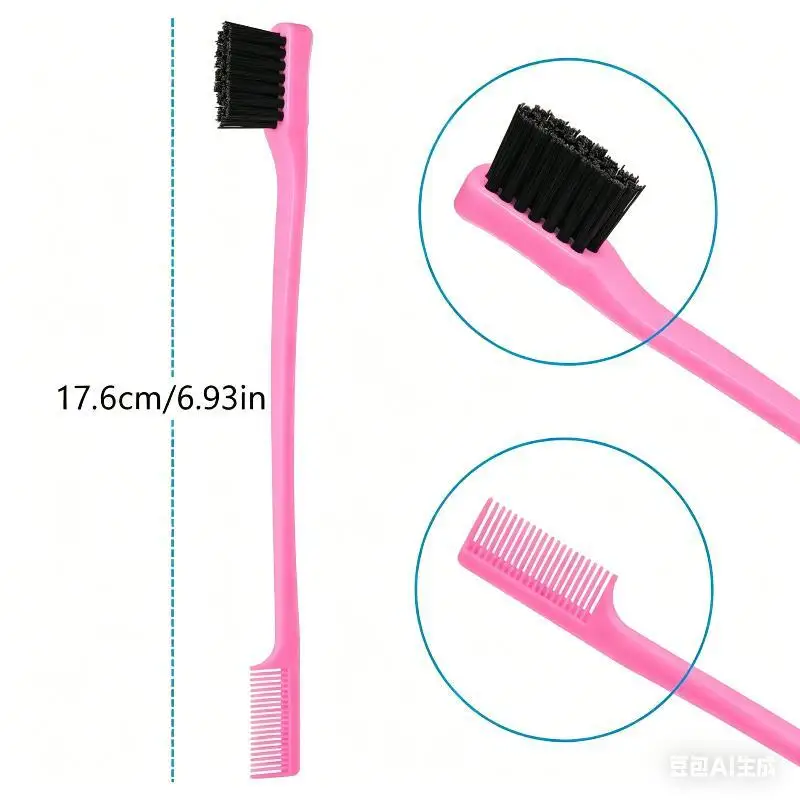 Multifunctional Double Sided Hair Edge Control Brushes 10Pcs Portable for Travel Daily Smooth Hair Styling