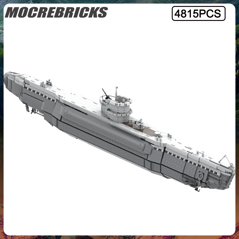 

Military Series Large Naval Warships Type VIIB U-Boat MOC Building Blocks Suit Brick Model Children's Toys Christmas Gifts