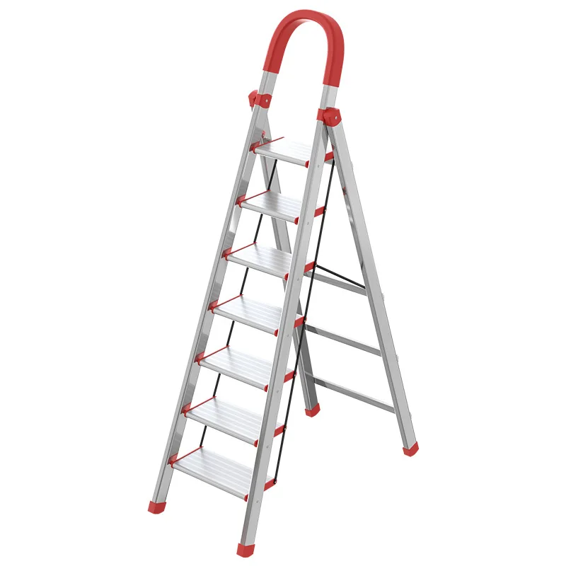 Household stainless steel ladder folding ladder multifunctional telescopic herringbone