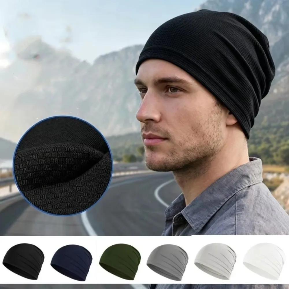 Outdoor Summer Beanie Skull Hat Breathable Quick Dry Cycling Cap Sports Running Stretch Under Helmet Liner Cap Men Headwrap