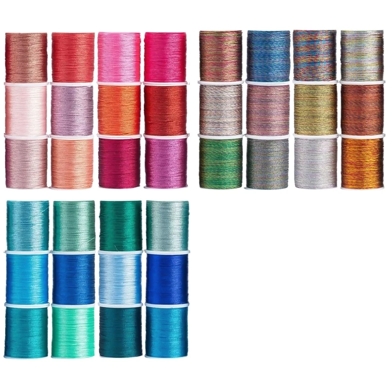 

Glitter Polyester Cord Yards Sturdy Braided String for Jewelry Making Craft Supplies with 12 Sparkling Color Designs