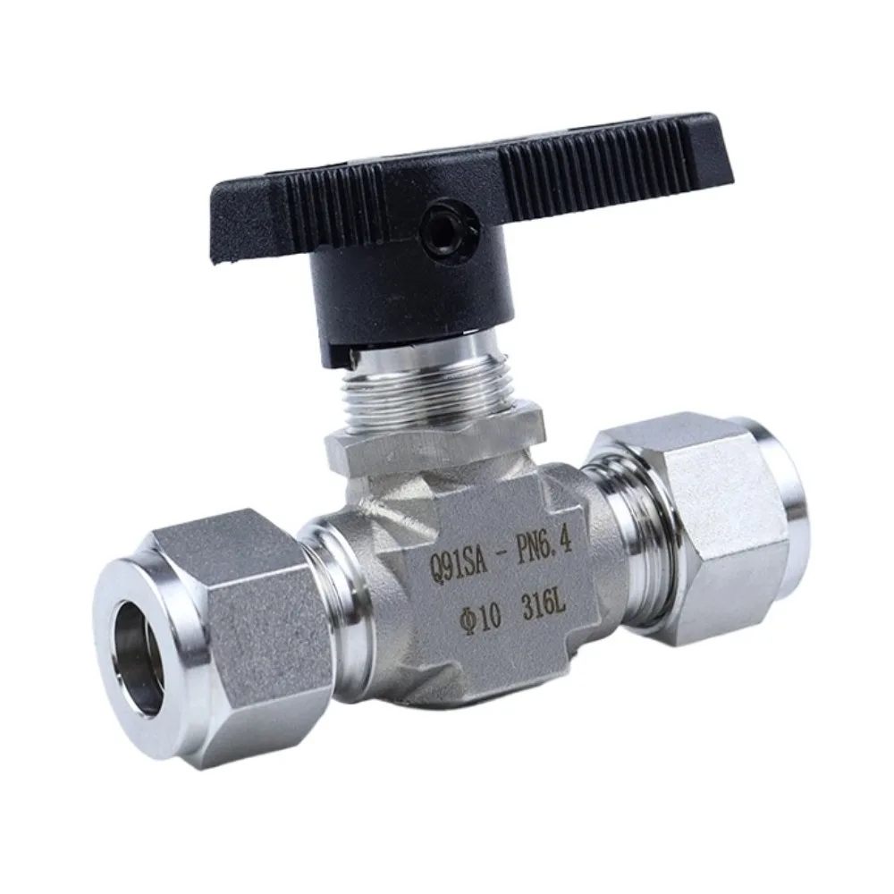 

1/16" 1/8" 1/4" 3/8" 1/2" 3 6 8 10 12 mm Tube Union Compression 316L Stainless Steel Shut Off Ball Valve Water Gas Oil Lab