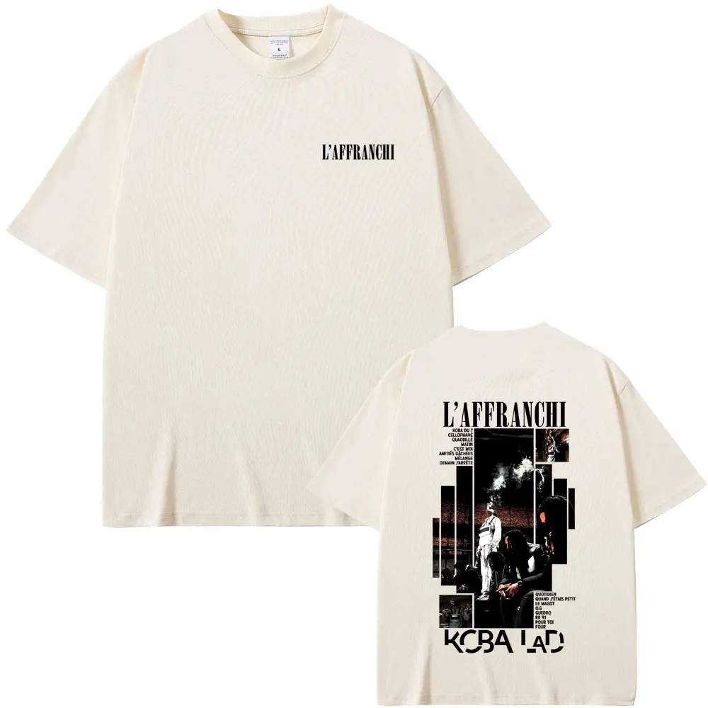 Rapper Koba Lad L'affranchi Album Graphic T-shirt Men Women Hip Hop Fashion Pop Music T-shirts Male Casual Retro Cotton T Shirts