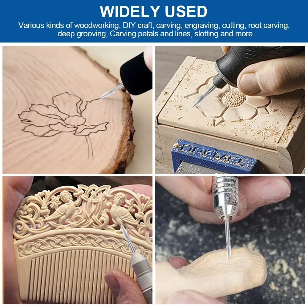 5개 세트 로터리 툴 목공 조각 비트 세트 - DIY 및 전문 목공용 조각 및 연마 액세서리