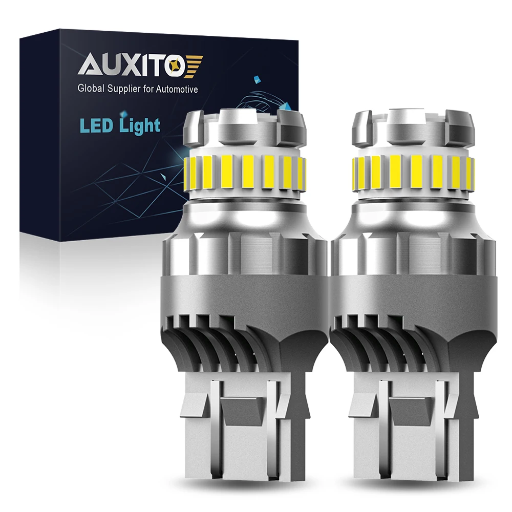 AUXITO 2szt LED W21/5W W21W WY21W P21W P21/5W Żarówka postojowa Canbus DRL do VW BMW Audi Ford KIA Hyundai Opel Honda Mazda