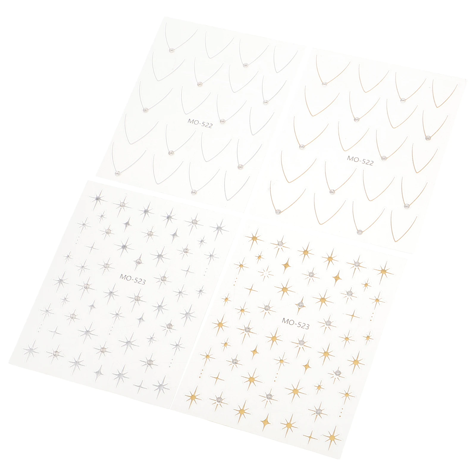 

4pcs French Manicure Star Stickers Rhinestone Decorative Nail Decals Luxurious 3D Foil Easy Apply Women Girls Manicure