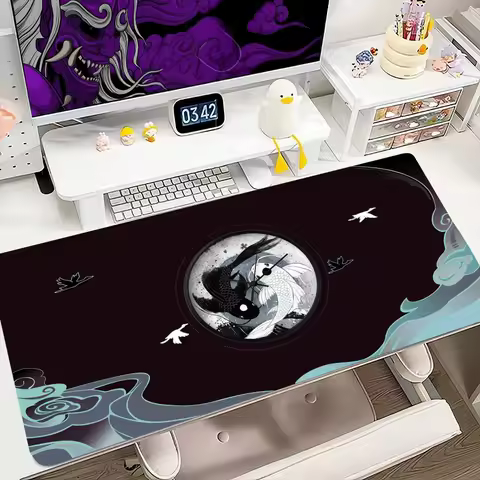 Yin-Yang Fish Mouse Pad 900x400MM Large Gaming Mousepad Keyboard Gamer Rubber Anti-wrinkle Anti-Slip Bottom Desk Mat