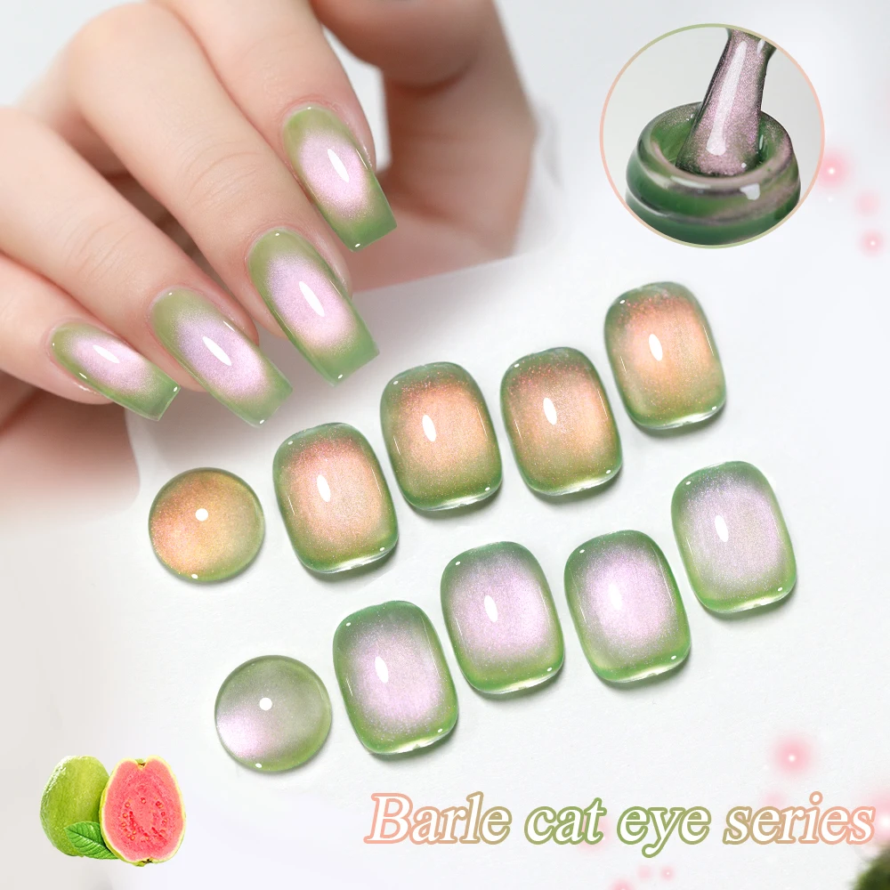 15ml Guava Green Cat Magnetic Gel Shine Glitter Semi Permanent Soak Off UV Varnish Nails Supplies Pink Cat Eye Gel Lakier do paznokci