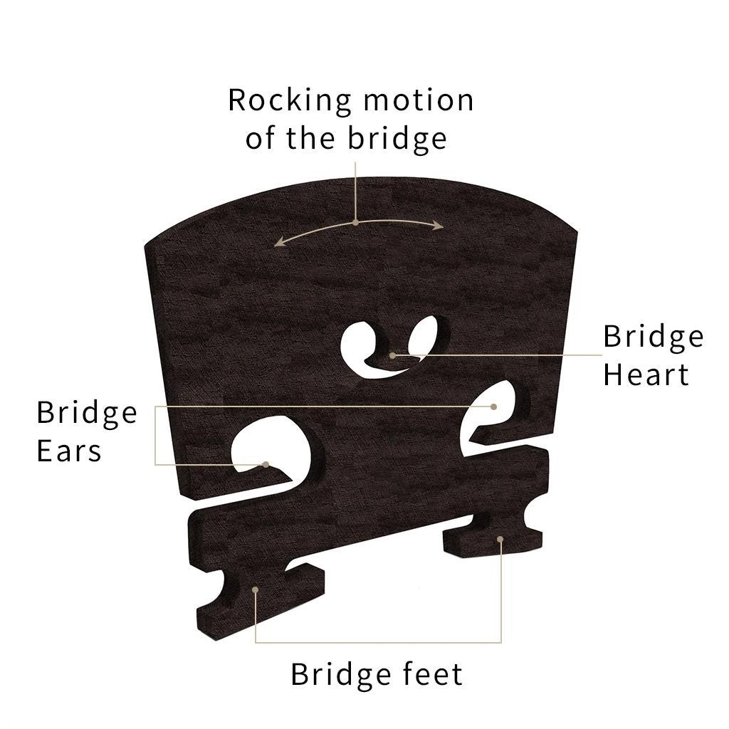 Pont de violon Pony Excavator, 1PC, 4/4, 3/4, 1/2, 1/4, 1/8