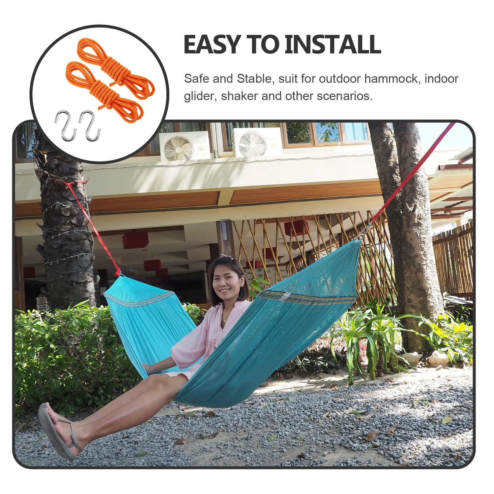 

1Set Hammock Buckle Strap Rope Durable Adjustable Hanging Chair Fixing Accessories Outdoor Camping Hiking Travel Hammock