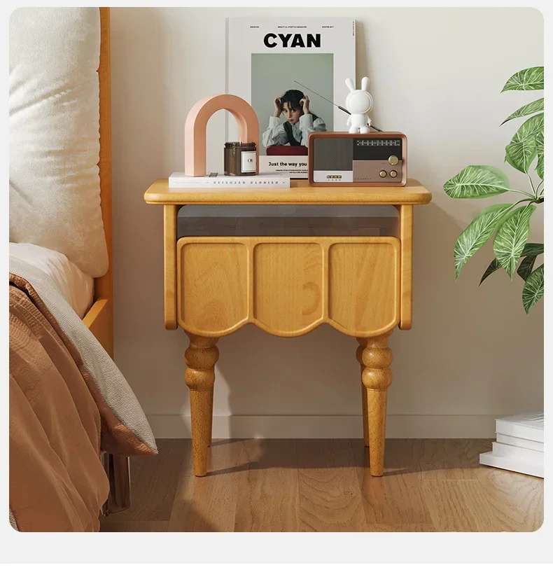 A  simple modern home bedroom cabinet   декор для дома   Japanese-style medieval solid wood bedside table,