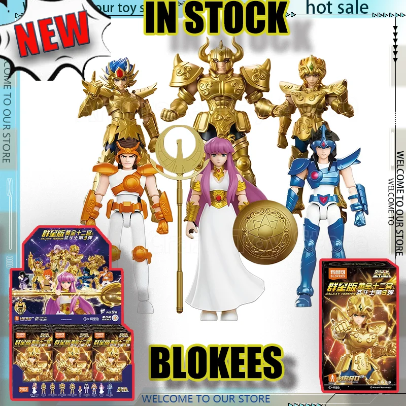 Nouvelle série BLOKEES Saint Stars Galaxy Vol.3 Blind Box Star Edition Taurus Aries Figurine d'action à assembler Cadeau de collection pour enfants