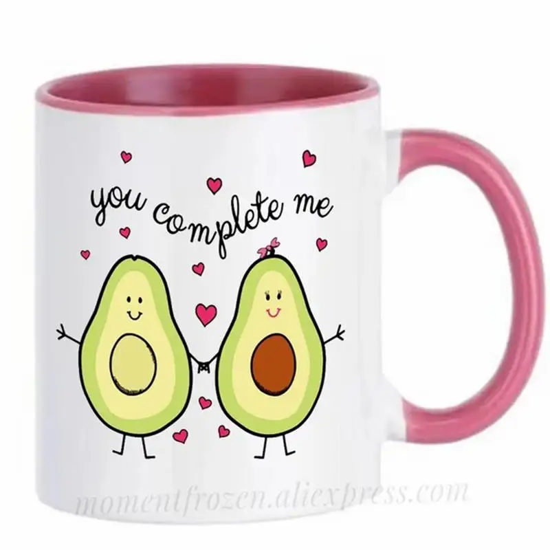 Funny Avocado Coffee Mugs for Girlfriend and Wife Kawaii Avocados Cups, Home Decal, Milk Drinkware, Teaware Tableware, Valentin