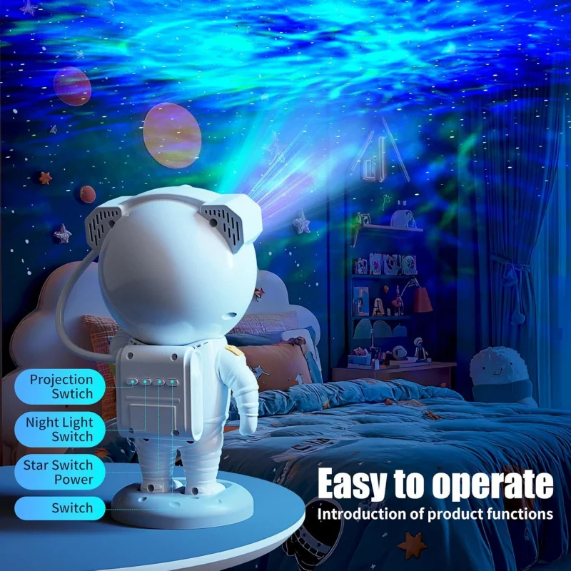 New Astronaut Night Light with Projection Colorful Atmosphere LED Lamp