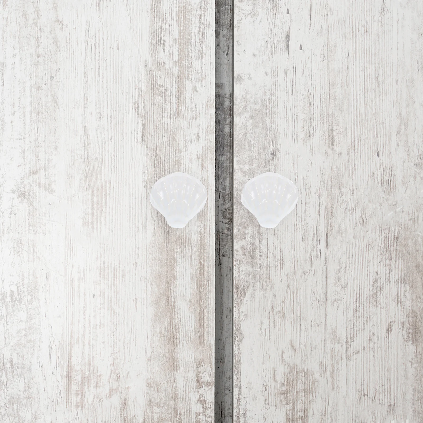 

4Pcs Solid Base Shell Design Ceramic Door Knobs Durable for Furniture Cupboard White Cabinet Knob Drawer Knobs