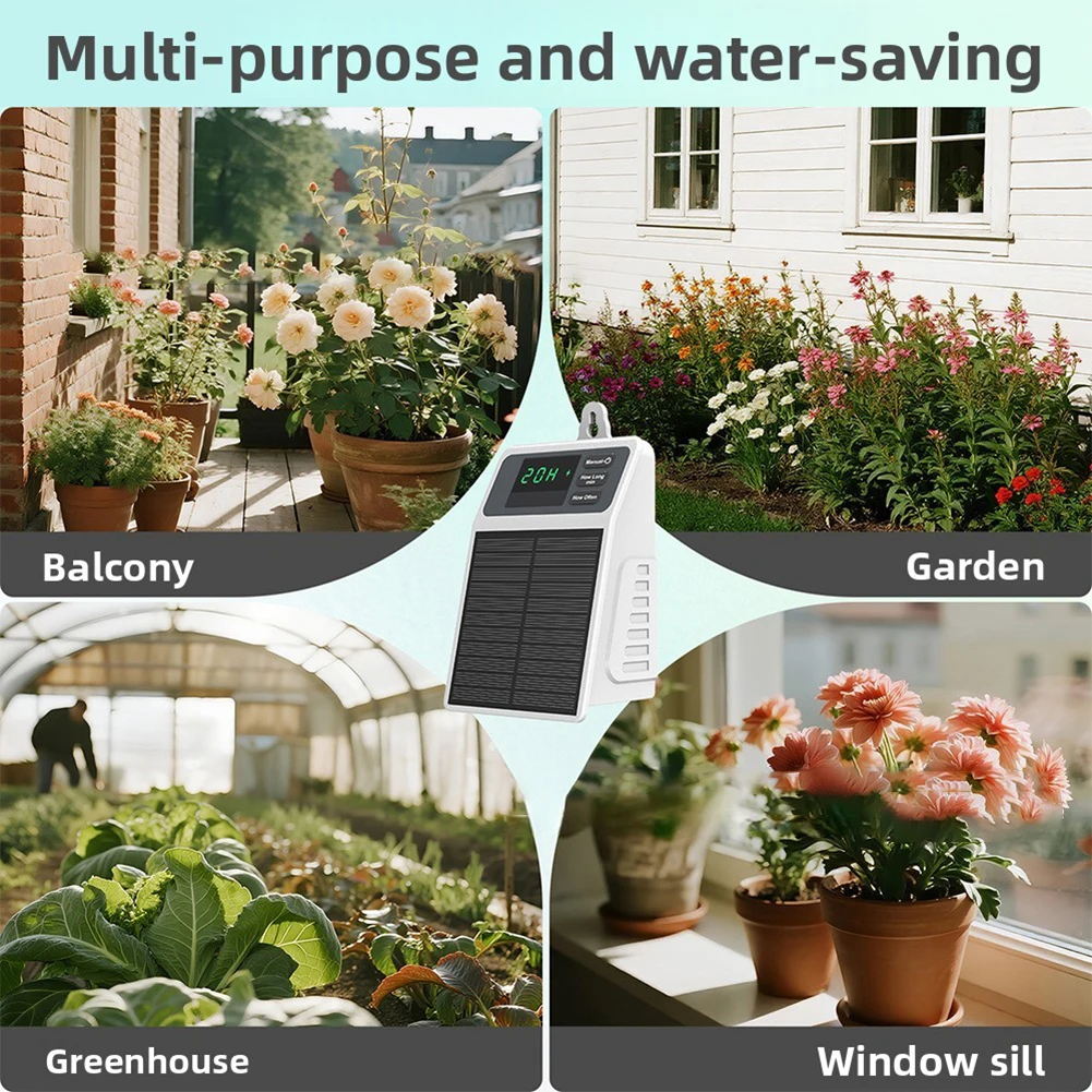 Automatic Drip IrrigatSystem Solar Watering Timer With 2200mAh Battery 15 PotGarden Greenhouse Plant Care Tool