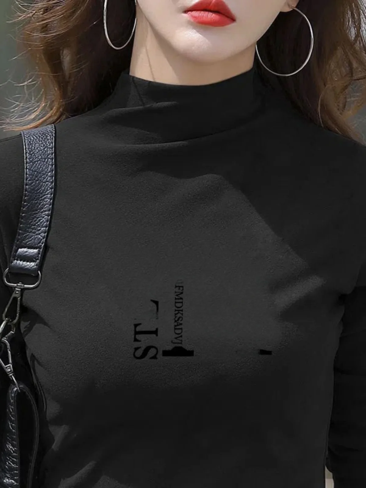 

Женский бархатный топ с высоким воротником Thiened f, зимняя теплая внутренняя одежда, пушистый осенний топ на подкладке Fce, средний воротник