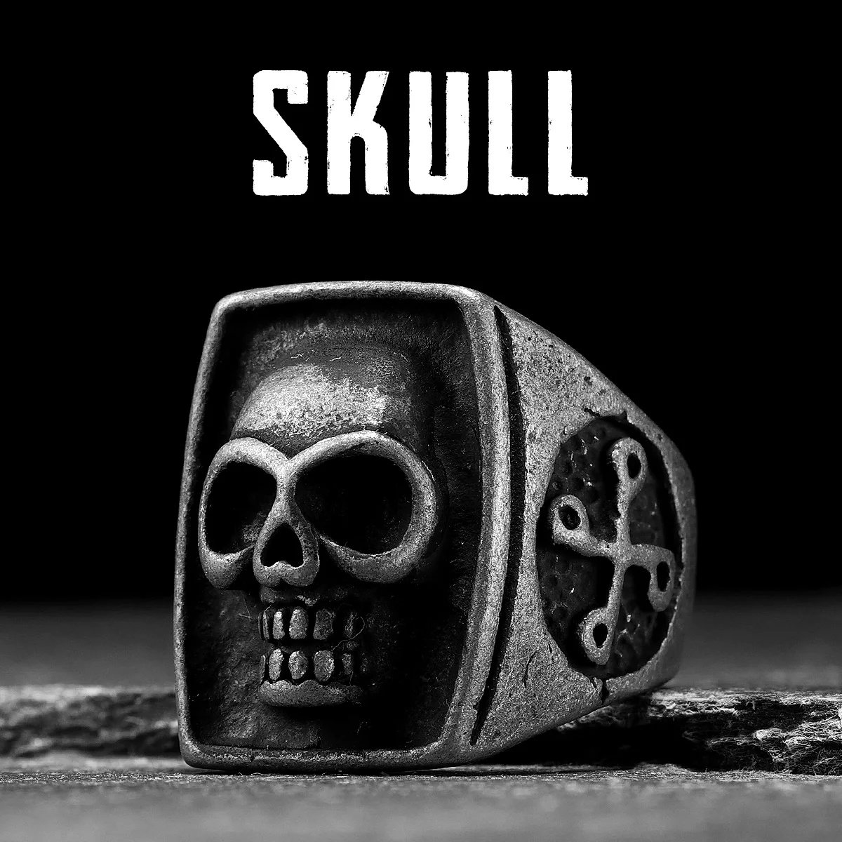 Phantom Skull Men Rings Stainless Steel Women Jewelry Punk Rock Vintage Black Gothic Simple Fashion Accessories Gifts Wholesale