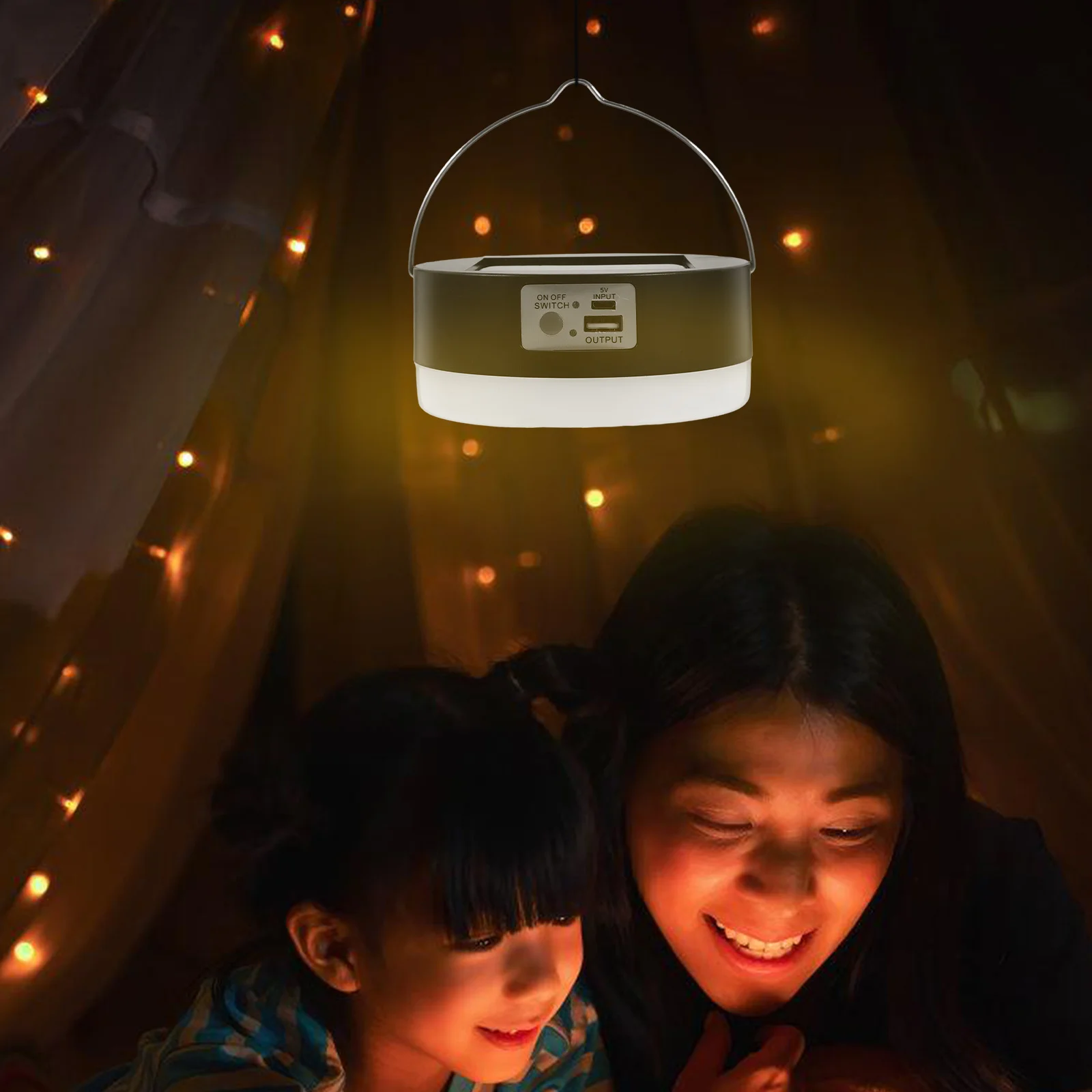 

Outdoor Solar Camping Lantern 4 LED Ultra Bright Portable Waterproof for Hiking Emergencies Flashlights 4 Modes