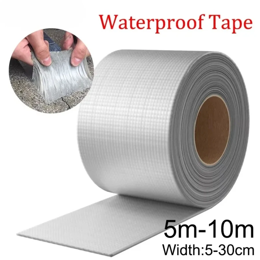 

Waterproof Tape High Temperature Resistance Aluminum Foil Thicken Butyl Tape Wall Pool Roof Crack Duct Repair Sealed Self Tape