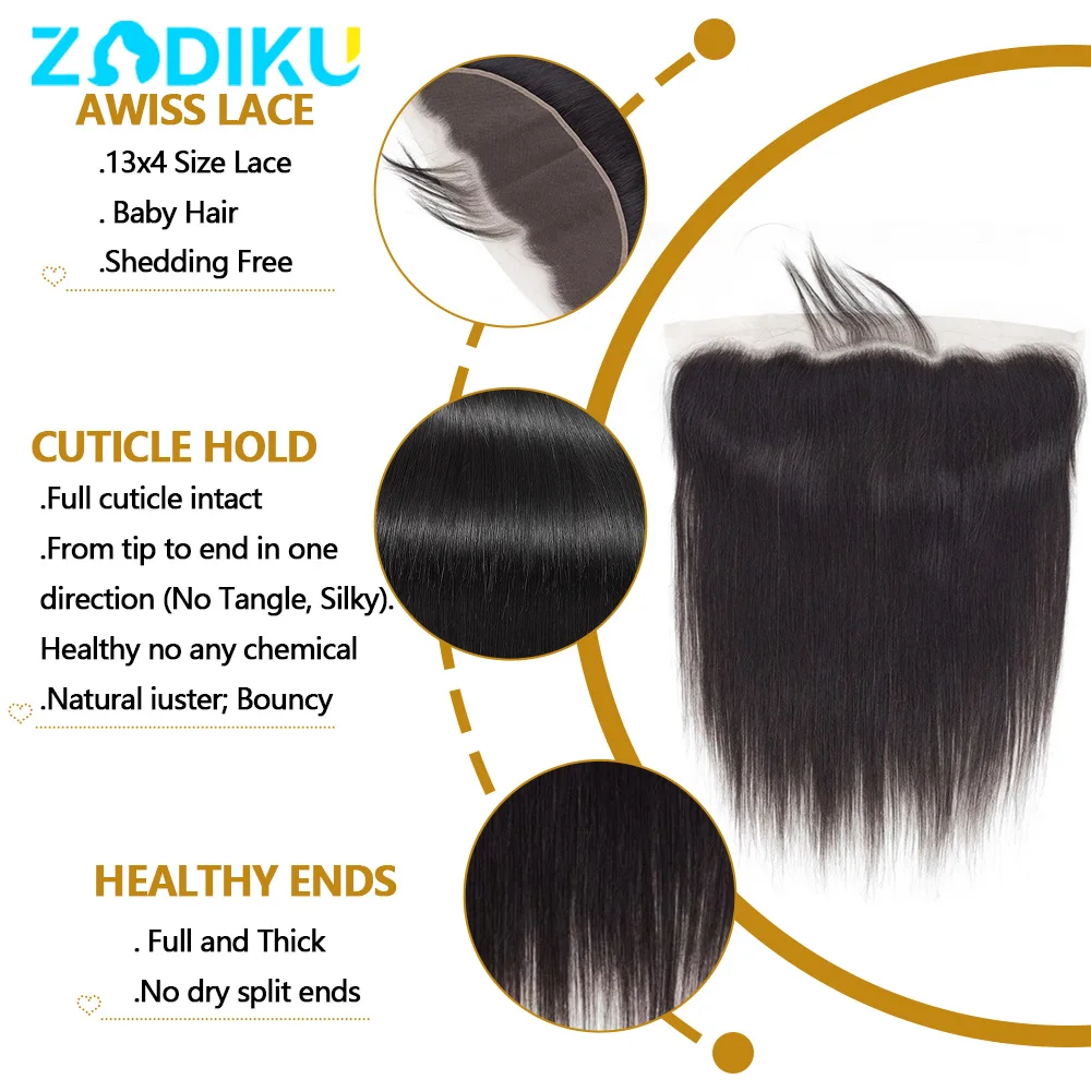 13x4 13x6 Ear To Ear Transparent Frontal Lace Only Straight 2x6 4x4 5x5 6x6 HD Lace Closure Human Hair 100% Brazilian Hair Quality Soft Silky Pre Plucked Bleached Knots Natural Hairline Virgin Hair Pieces For Women Daily Hair Styling