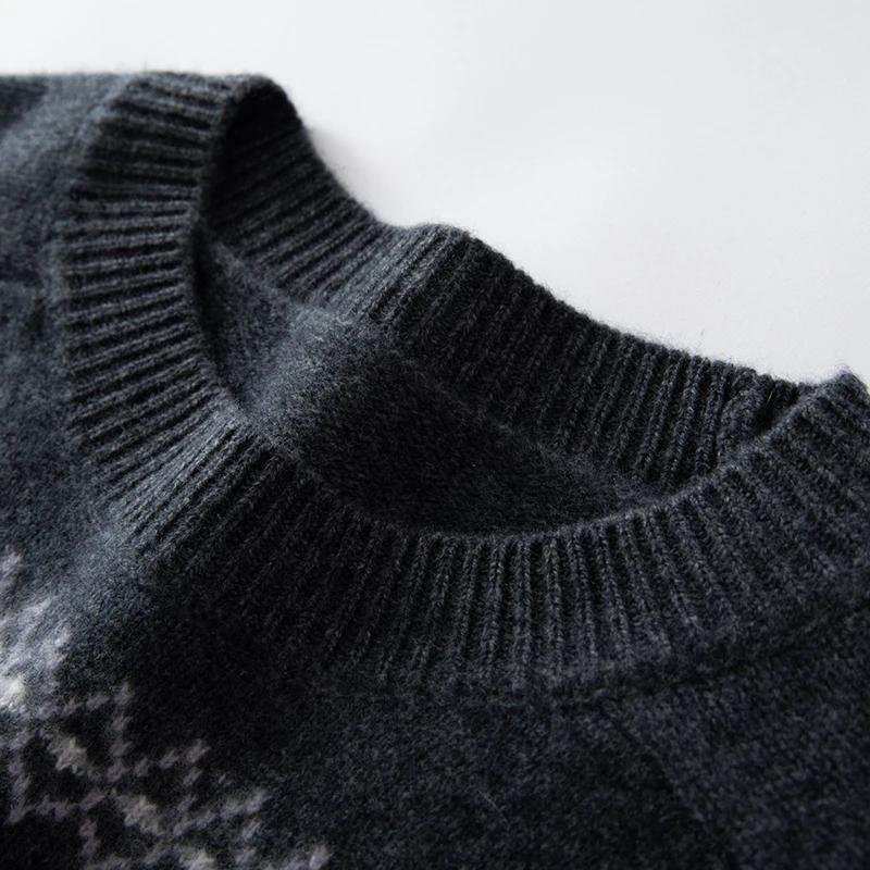 

Женский кашемировый свитер с круглым вырезом, жаккардовый пуловер, осень-зима, винтажный утепленный трикотаж из 100% кашемира, свободные топы с рукавами реглан