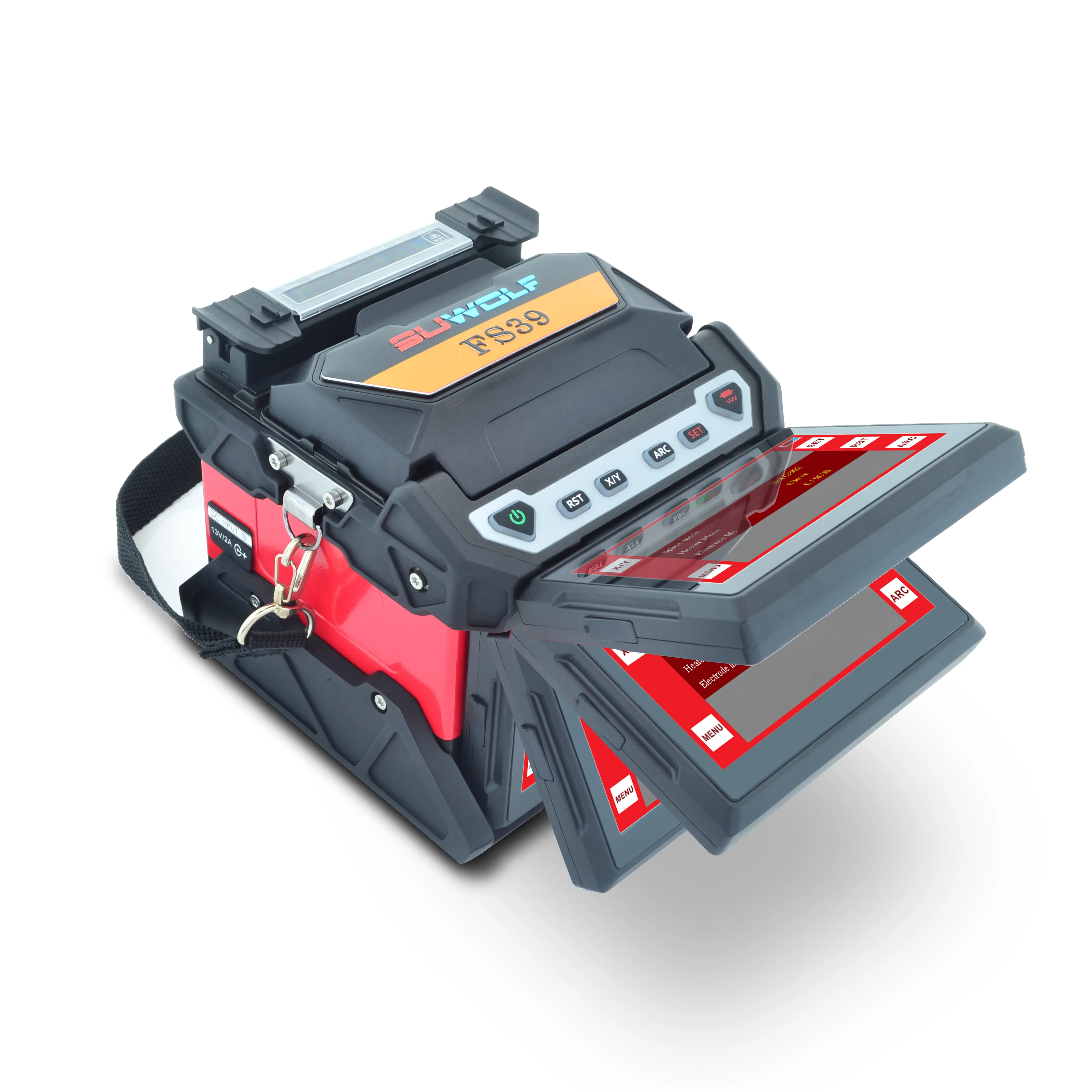 SUWOLF 4.3 "شاشة LCD تعمل باللمس عالية الدقة آلة ربط الألياف البصرية لألياف SM، MM، NZ-DS، EDF مع الألياف الضوئية