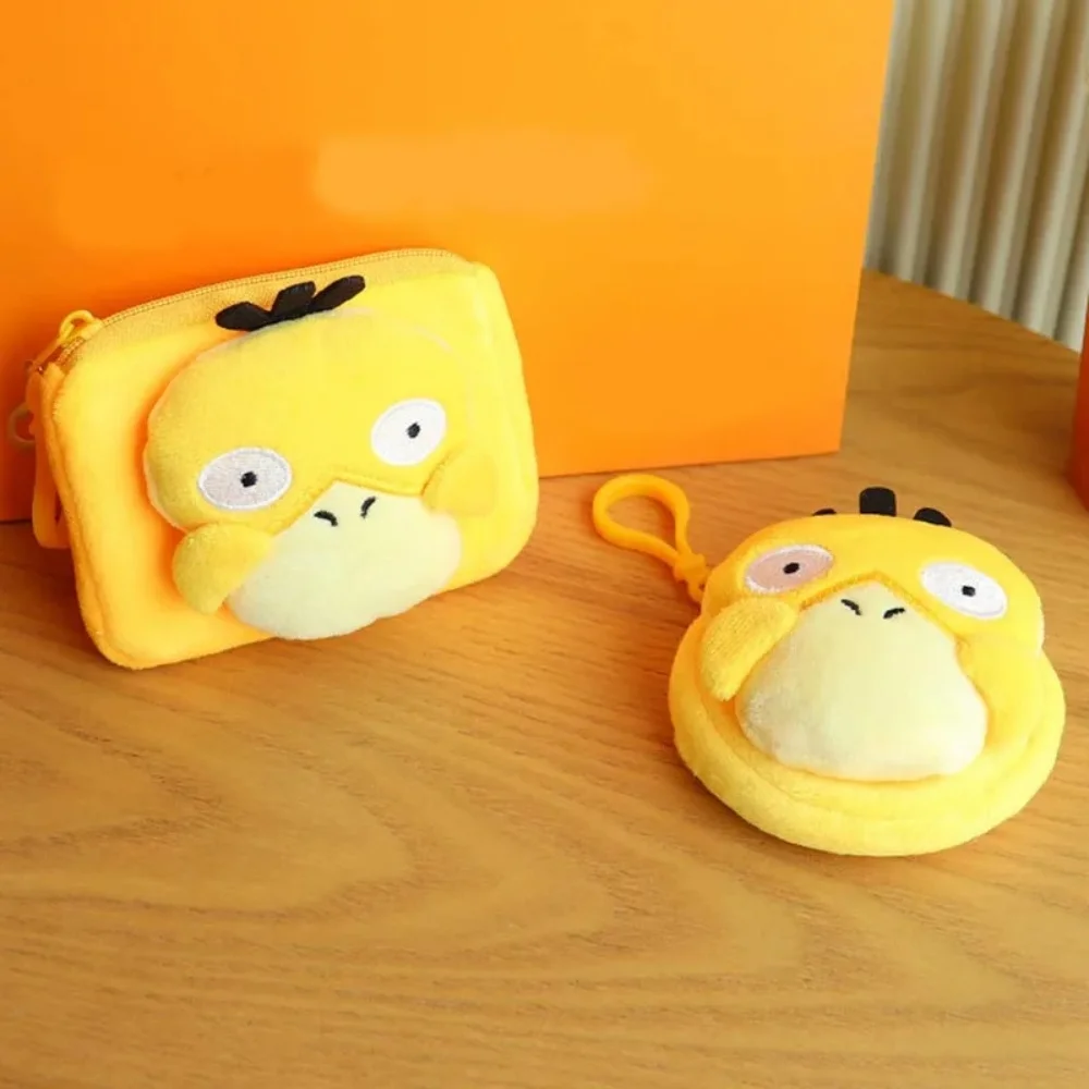 

Аниме Pokemon Psyduck плюшевый кошелек мультфильм студенческий рюкзак декоративные аксессуары Kawaii наушники сумка для хранения помады подарки