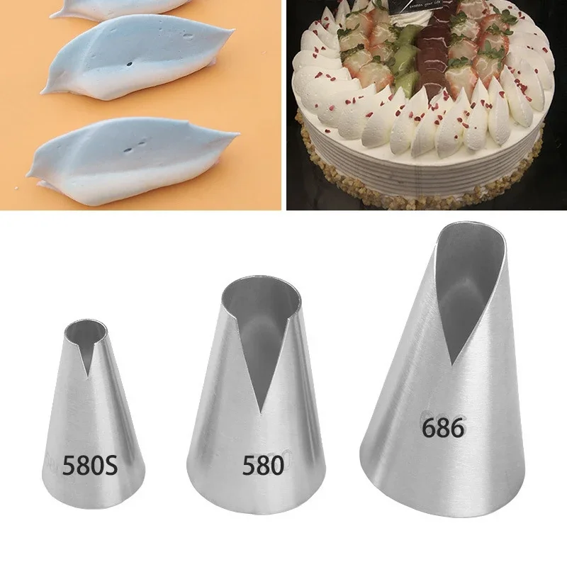 

#580S#580#686 Santa Ana Icing Piping Tips Stainless Steel Nozzles For Biscuit Cake Cupcake Cream Baking Pastry Decorating Tools