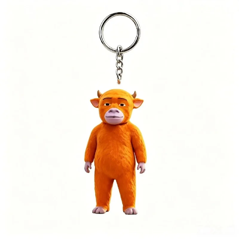 Cute Abstract Cow Plush Keychain Pendant Cartoon Calf Doll Bag Charm Backpack Hanging Ornament Soft Plush Cow Toy Gift For Frien