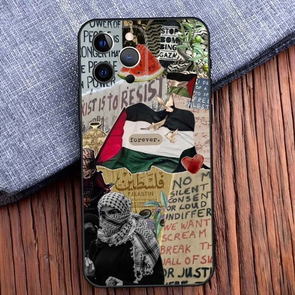 peace gazawillbefree freepalestine Phone Case For iPhone 16,15,14,13,12,11,Pro,X,XS,Max,XR,Plus,Mini Soft Black Cover
