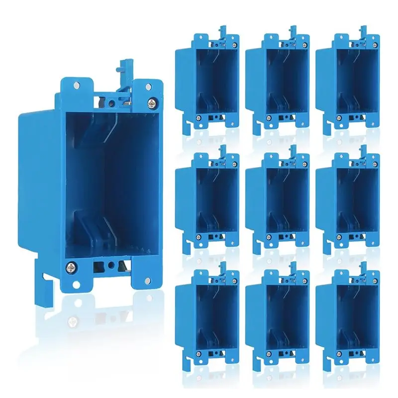 ABLJ Old Work Electrical Outlet Box, 14 Cubic Inch, 10-Pack Single Gang Ideal For Residential And Commercial Applications