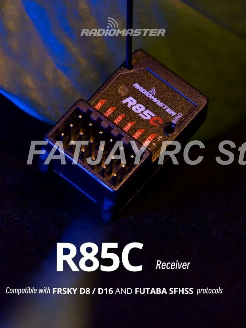 RadioMaster R85C 5CH Receiver FATJAY D8/D16/SFHSS Compatible for RC Cars & Marine Models