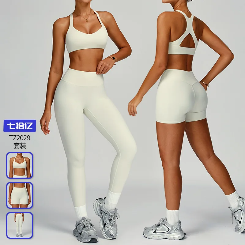 

Women Tracksuit Yoga Shorts Set Seamless Workout Scrunch Sports Bra +Leggings Sports Suit Push Up Slim Fitness Running Gym Sets