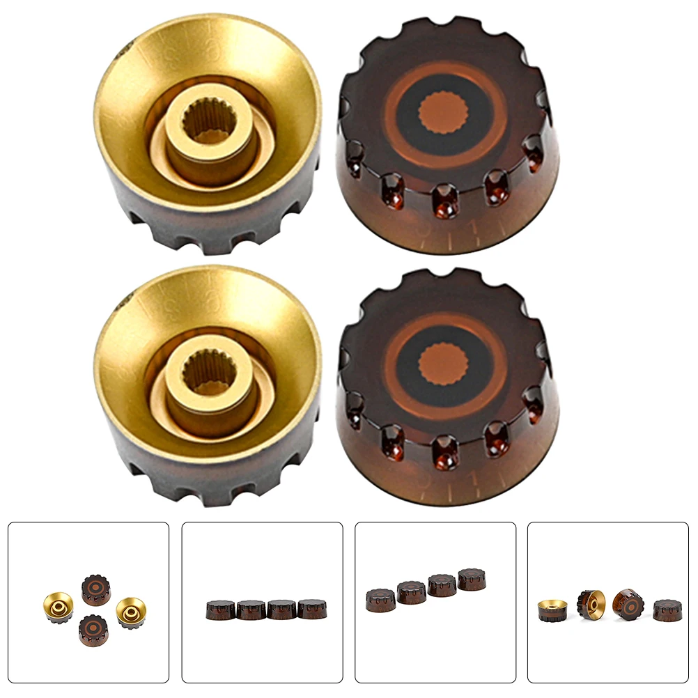 

4 Pcs Guitar Knob Electric Volume Knobs Control Accessory Musical Instrument Creative Plastic Bass