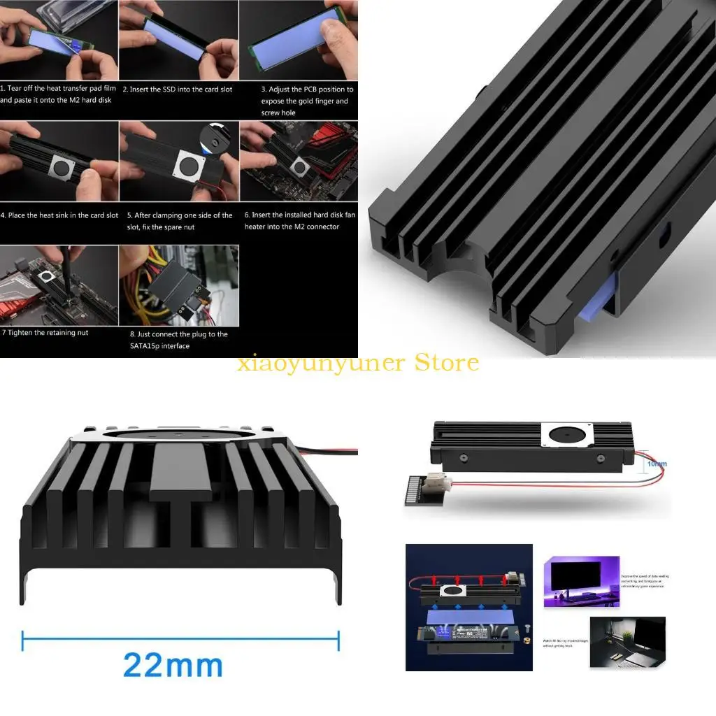 

P9JB Aluminum Cooling Heat Sink Heatsink Cooler Thermal Cooling Pad HeatSink NVME PCIE SATA for M2 2280 SSD Hard Disk