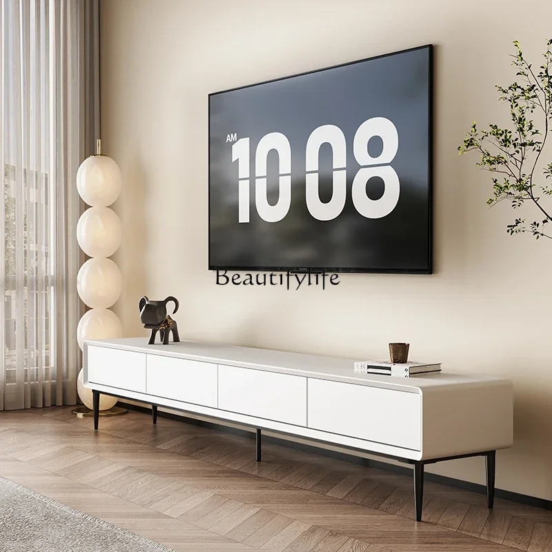 FG10モダンでシンプルなテレビキャビネットコーヒーテーブル組み合わせ北欧ハイフットホワイトテレビキャビネット