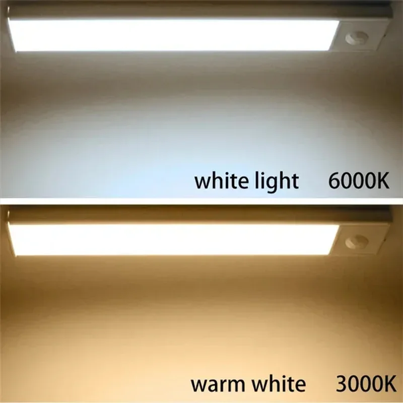 Sensore di movimento PIR LED sotto la lampada dell\'armadio luce notturna ricaricabile dimmerabile scale armadio stanza corridoio tubo Bar rilevatore