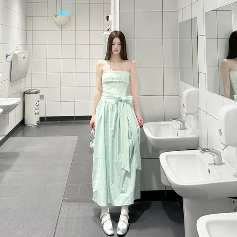 Abiti senza maniche da donna in stile asiatico invernale in raso plissettato a mano con arricciatura smock con perline alla moda artistico drammatico squisito