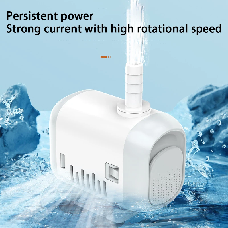 EU Plug Ultra-quiet Aquarium Side-suction Submersible Pump Small Sized Circulating Pump for Fish Tank Water Pumping Water Intake