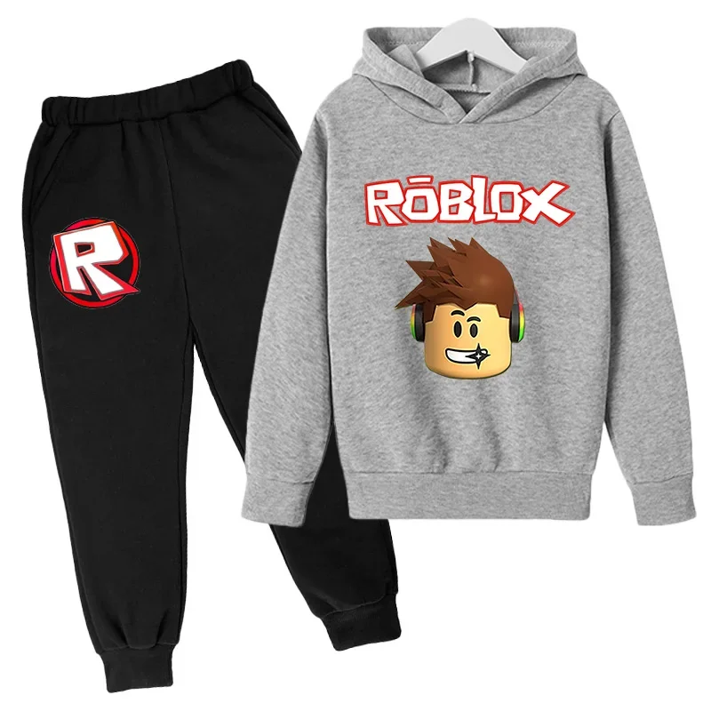 Hot Game ROBLOXING Boys Clothing Sets Toddler Cartoon Hoodies Sweatshirt+Pants 2Pcs Tracksuits Clothes Children Cosplay Costume