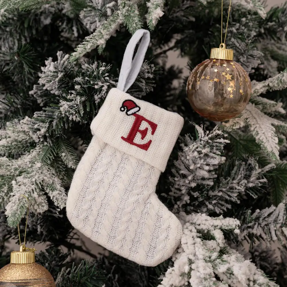 Easy to Hang Stocking Hanging Christmas Decoration Eye-catching Christmas Stocking with Letters Festive Tree Decor Gift for New