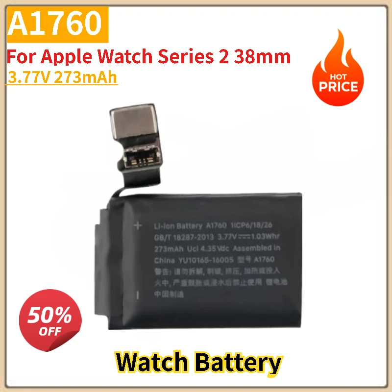 

A1760 Батарея для часов 3,77 В 273 мАч для Apple Watch Series 2, 38 мм, сменная батарея, новинка, высокое качество