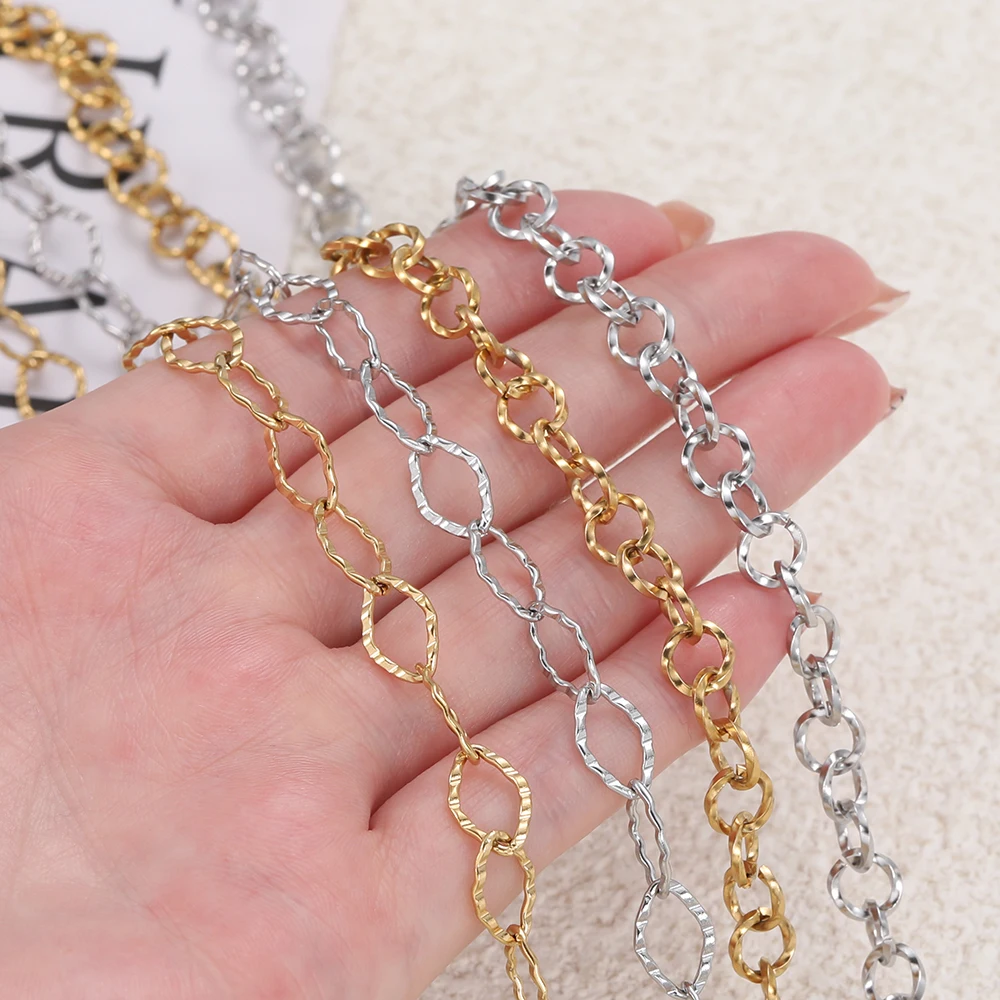1Meter Stainless Steel Large Heavy Chunky Chains Gold Steel Color Chains for Handmade DIY Necklace Bracelet Jewelry Accessories
