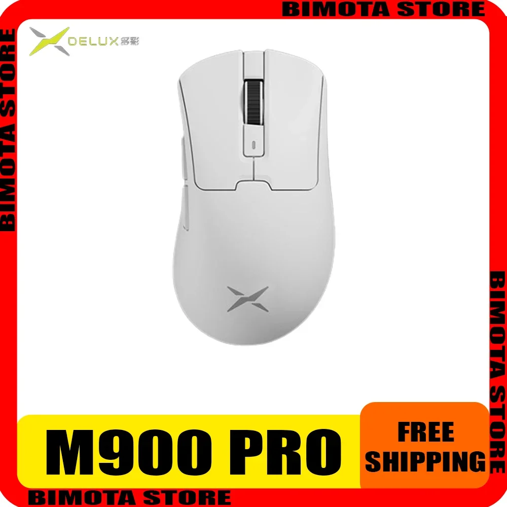 delux mouse sem fio dual mode m900 pro 8k sensor paw3395 mouse gamer longa resistencia leve mouses ergonomicos pc gaming 01